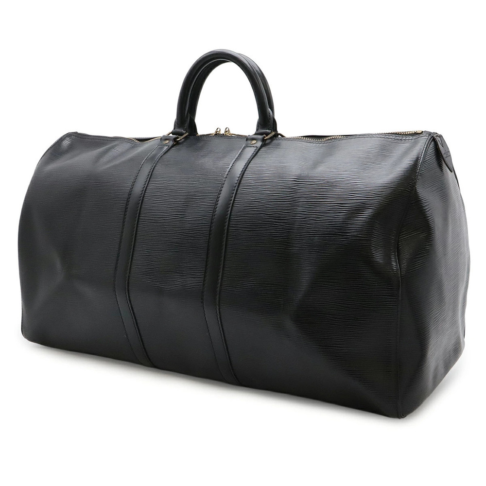 Louis Vuitton Epi Travel Leather Bag Black Boston Keepall Noir Black